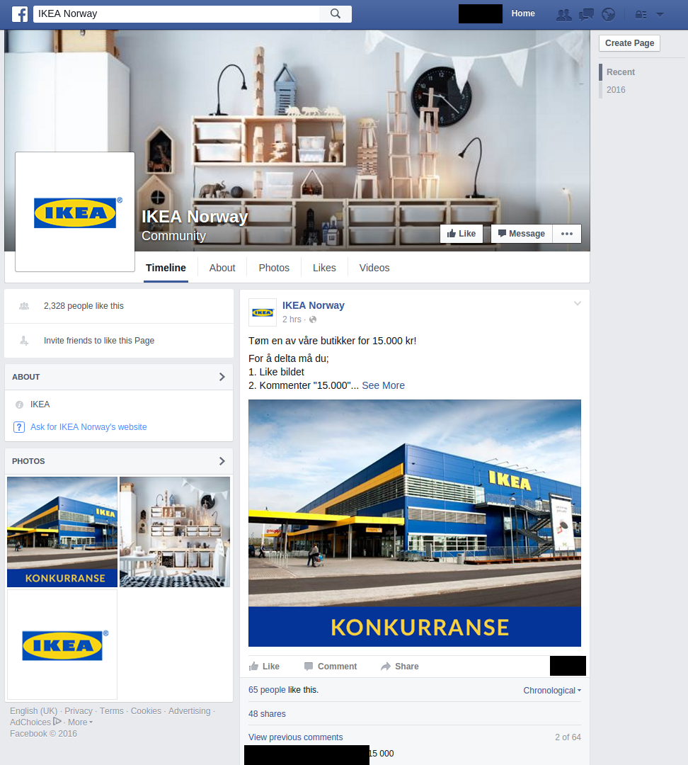 Ikea svindel facebook